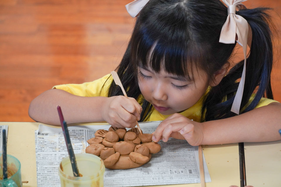 お泊まり保育 シーサーづくり体験